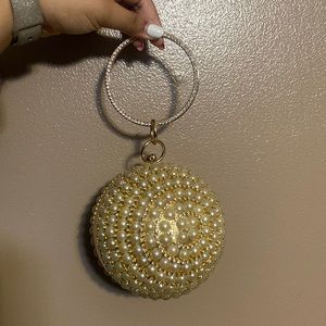 Gold, Pearl, and Rhinestone Sphere Bag